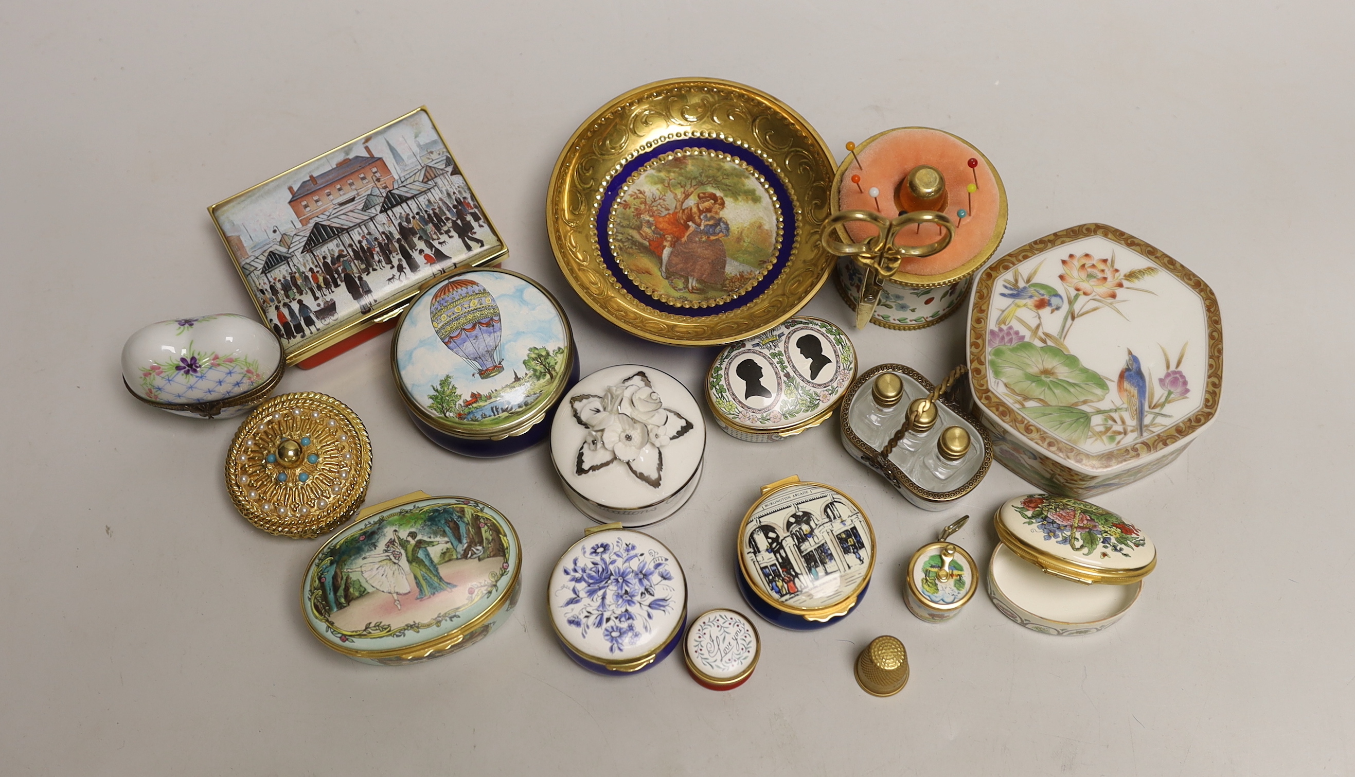 A group of Halcyon Days ornaments etc